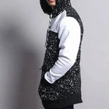 LOVEMI - Lovemi - Hooded Printed Patchwork Sweatshirt