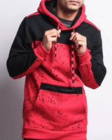 Lovemi -  Hooded Printed Patchwork Sweatshirt Outerwear & Jackets Men LOVEMI Red M 