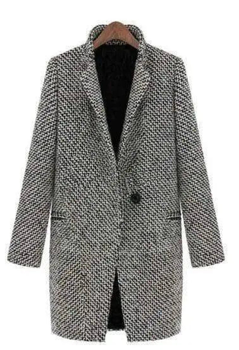 LOVEMI - Lovemi - Houndstooth coat trench coat in the long section