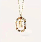 LOVEMI - Lovemi - Initial 'A - Z' Crystal Pendant Necklace Gold-Tone