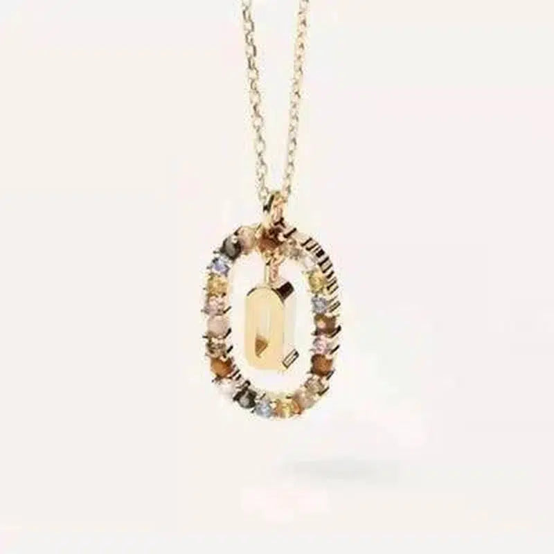 LOVEMI - Lovemi - Initial 'A - Z' Crystal Pendant Necklace Gold-Tone