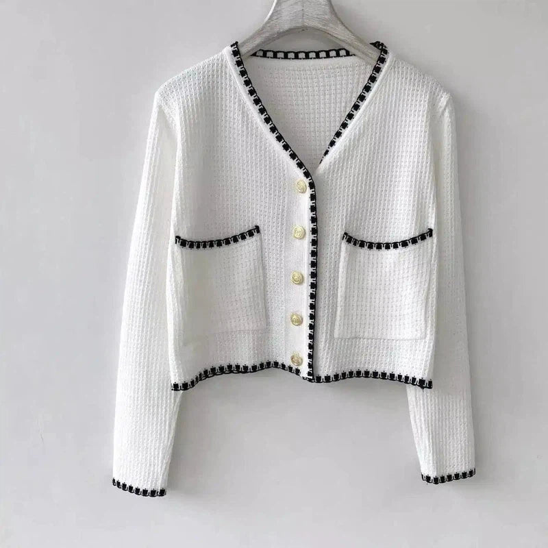 LOVEMI - Lovemi - Knitted Cardigan Early Tree Thin Short Jacket Top