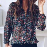 LOVEMI - Lovemi - Ladies small floral lapel shirt