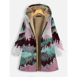 LOVEMI - Lovemi - Landscape print long sleeve hooded zipper coat