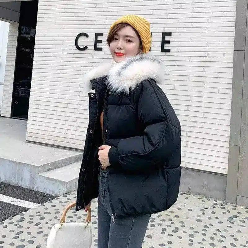 LOVEMI - Lovemi - Large fur collar cotton coat