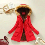 Lovemi -  Large wool collar lamb coat Coats LOVEMI Red S 