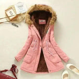 Lovemi -  Large wool collar lamb coat Coats LOVEMI Bright pink S 