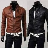 Lovemi -  Leather jacket men's leather jacket Outerwear & Jackets Men LOVEMI Black S 