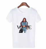 Lovemi -  Letter print t-shirt top LOVEMI A white S 
