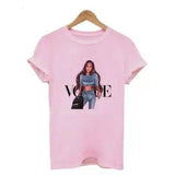 Lovemi -  Letter print t-shirt top LOVEMI A pink S 