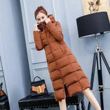 LOVEMI - Lovemi - Long-length knee-length solid hooded cotton coat