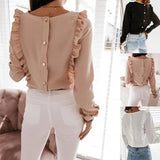 Lovemi -  Long Sleeve Fashion Simple Crinkle Shirt Blousse LOVEMI    