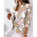 LOVEMI - Lovemi - Long-Sleeved Double-Breasted Fashion Print Suit