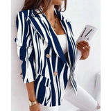 LOVEMI - Lovemi - Long-Sleeved Double-Breasted Fashion Print Suit