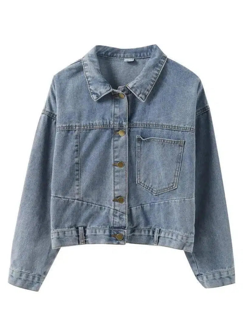 LOVEMI - Lovemi - Loose All-match Tooling Denim Jacket Female Port