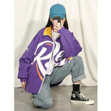 Lovemi -  Monogrammed baseball jacket Hoodies LOVEMI Purple M 
