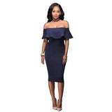 LOVEMI - Lovemi - Off Shoulder Ruffles Dress