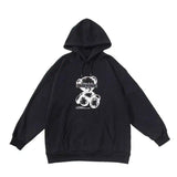 Lovemi -  Reflective bear print loose couple sweater Outerwear & Jackets Men LOVEMI Black M 