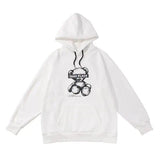 Lovemi -  Reflective bear print loose couple sweater Outerwear & Jackets Men LOVEMI White M 