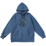 Lovemi -  Reflective bear print loose couple sweater Outerwear & Jackets Men LOVEMI Blue M 