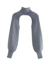Lovemi -  Retro Scheming Niche Design Knit Sweater Sleeves Ctop LOVEMI Grey One size 