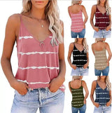 Lovemi -  Sexy Sleeveless Camisole V-neck Stripe Print top LOVEMI   