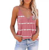 Lovemi -  Sexy Sleeveless Camisole V-neck Stripe Print top LOVEMI Pink S 
