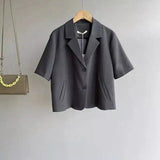 LOVEMI - Lovemi - Short-sleeved Small Suit Jacket Loose All-match