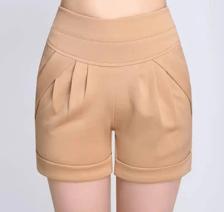 Shorts Chiffon Women Cotton Casual-Khaki-40