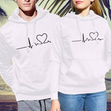 Lovemi -  Simple print hooded couple's sweater Outerwear & Jackets Men LOVEMI White S 
