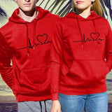 Lovemi -  Simple print hooded couple's sweater Outerwear & Jackets Men LOVEMI Red S 