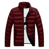 Lovemi -  Slim-Fit Warm Down Jacket With Stand-Up Collar Outerwear & Jackets Men LOVEMI wine red M 