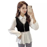 LOVEMI - Lovemi - Slimming Embroidered Waistcoat Stitching Fake