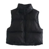 LOVEMI - Lovemi - Stand-up Collar Slim-fit Cotton Vest With Zipper