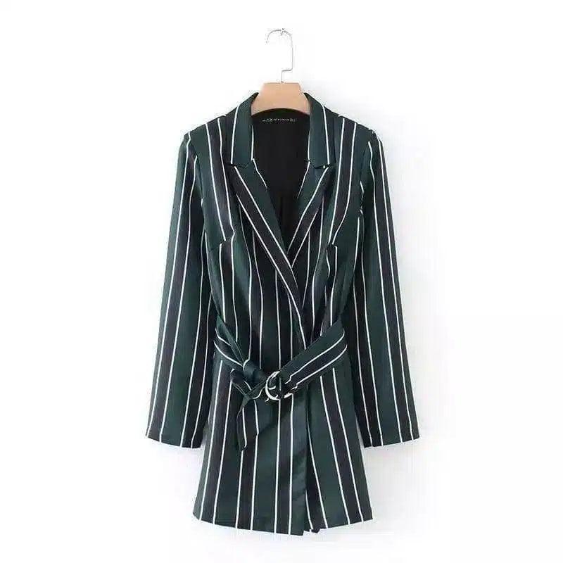 LOVEMI - Lovemi - Striped print suit collar jumpsuit