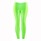 Summer Low Waist Stretch slim gloss trousers thin candy-Light green-9