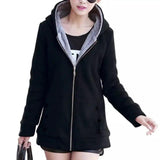 Lovemi -  Thick Warm Cardigan Sweater Hooded Jacket Hoodies LOVEMI Black M 