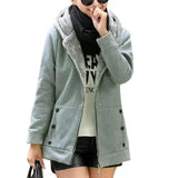 Lovemi -  Thick Warm Cardigan Sweater Hooded Jacket Hoodies LOVEMI Grey M 