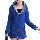 Lovemi -  Thick Warm Cardigan Sweater Hooded Jacket Hoodies LOVEMI Blue M 
