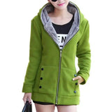 Lovemi -  Thick Warm Cardigan Sweater Hooded Jacket Hoodies LOVEMI Green M 