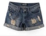 Torn Denim Shorts For Women-17