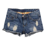 Torn Denim Shorts For Women-Lightblue-18