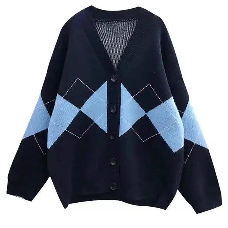 LOVEMI - Lovemi - V-neck Knitted Cardigan Women's Japanese Lazy