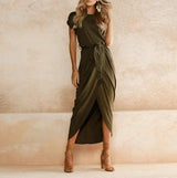 LOVEMI - Lovemi - Versatile Wrap Midi Dress in Assorted Colors