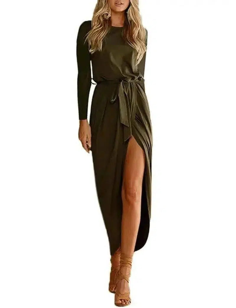 Versatile Wrap Midi Dress in Assorted Colors-30