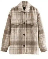 Lovemi -  Vintage Loose Wool Coat Blousse LOVEMI Mica color S 