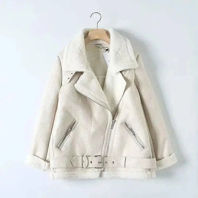 LOVEMI - Lovemi - Winter Faux Lamb Leather Jacket