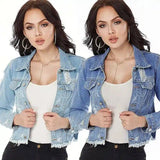 LOVEMI - Lovemi - Women's frayed denim jacket