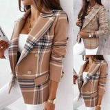 Lovemi -  Womens Long-Sleeved Plaid Print Blazer Jackets LOVEMI    