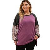 LOVEMI  Ltop Color / 1XL Lovemi -  Fashion Leopard Print Contrast Color Oversized Sweatshirt
